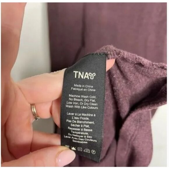 TNA Sleeveless Turtleneck Dress S Burgundy Cotton/Polyester Size XXS - Picture 6 of 7